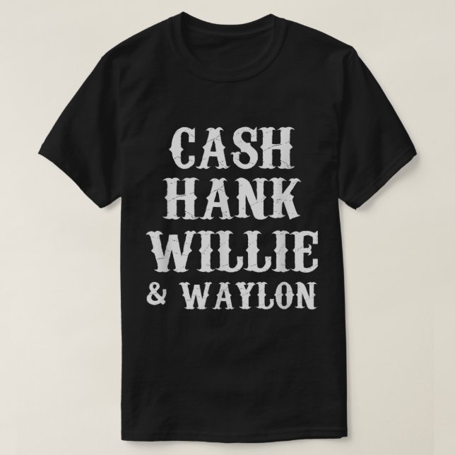 Pengarar Hank Willie och Waylon Land Music T Shirt (Design framsida)