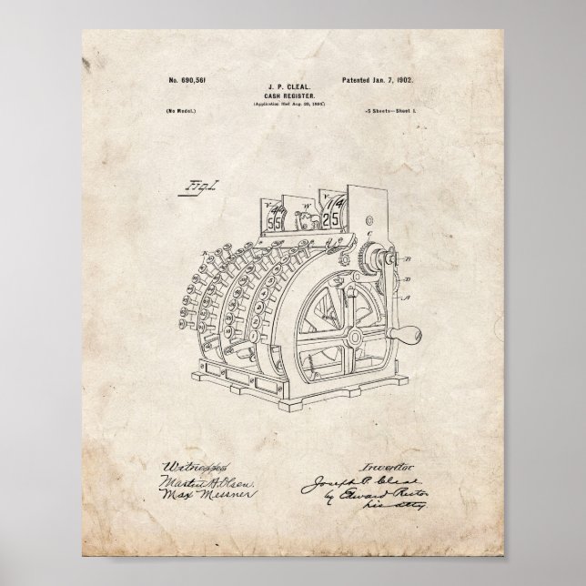Pengarar-registerpatent - gammalt utseende poster (Framsidan)