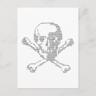 Pengarar Skull från Jolly Roger ascii art Vykort