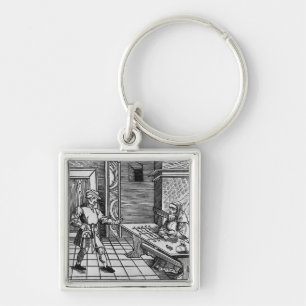 Pengarlångivare, 1531 fyrkantig silverfärgad nyckelring