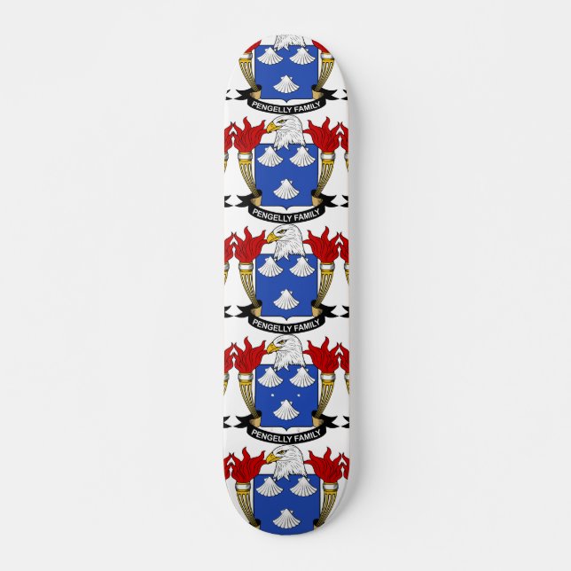 Pengelly familjvapensköld skateboard bräda 20,5 cm (Framsida)