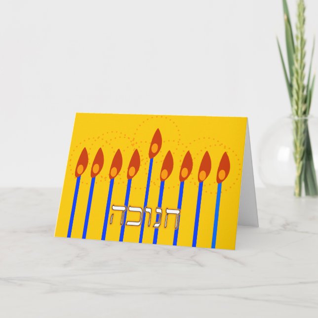 PengiHoliday Hanukkah Mennorah kort (Framsida)