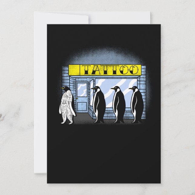 Pengiun-tattogåva Tack Kort (Framsida)