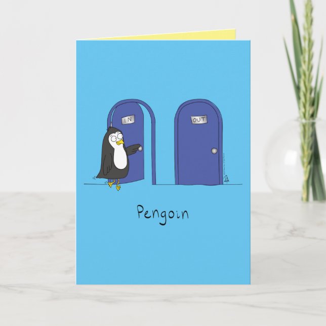Pengon - Penguin Pun-hälsningskort Kort (Framsida)