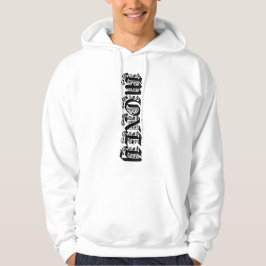 Pengotisk svart brevbokstav typografi hoodie