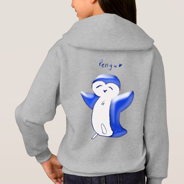 Pengu Lycklig Penguin Roligt Klubb (Blue-G) Kids H T Shirt (Baksida)