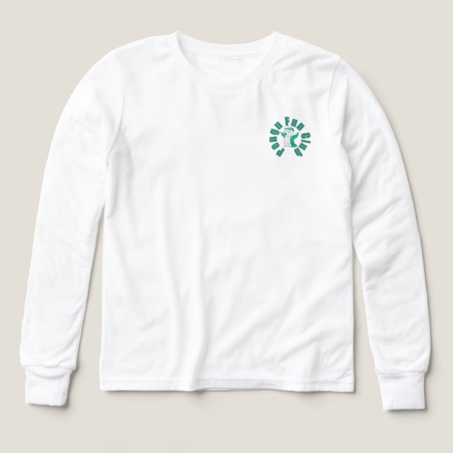 Pengu Lycklig Penguin Roligt Klubb (Grönt-W), lång T Shirt (Design framsida)