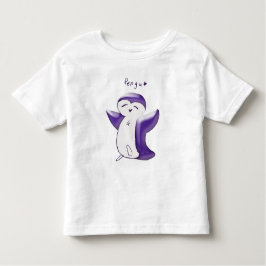 Pengu Lycklig Penguin (Violet) Småbarn Tshirt T Shirt