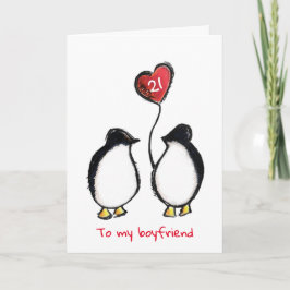 Penguin, 21:a födelsedagen eller något åldersknapp kort