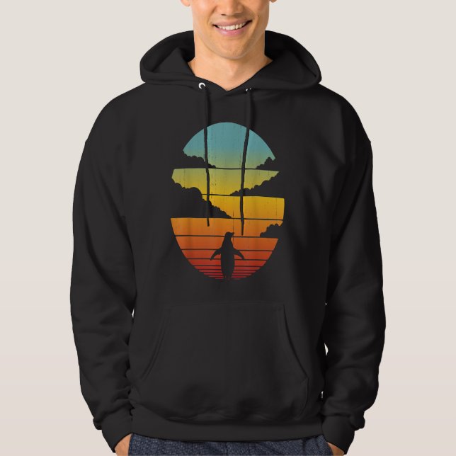 penguin   60s 70s men women gifts bird lover hoodie (Framsida)