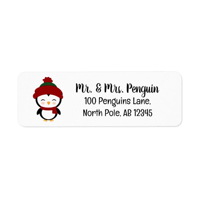 Penguin-Adressetiketter Returadress Etikett (Framsidan)