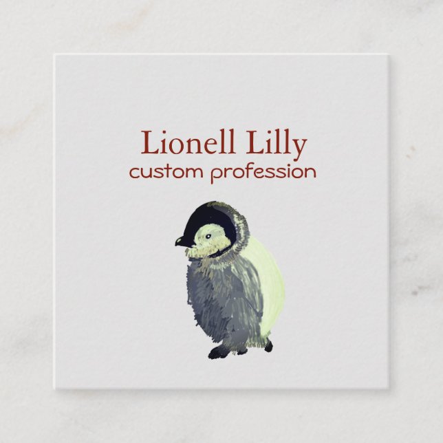 Penguin-Affärskort Fyrkantigt Visitkort (Framsida)