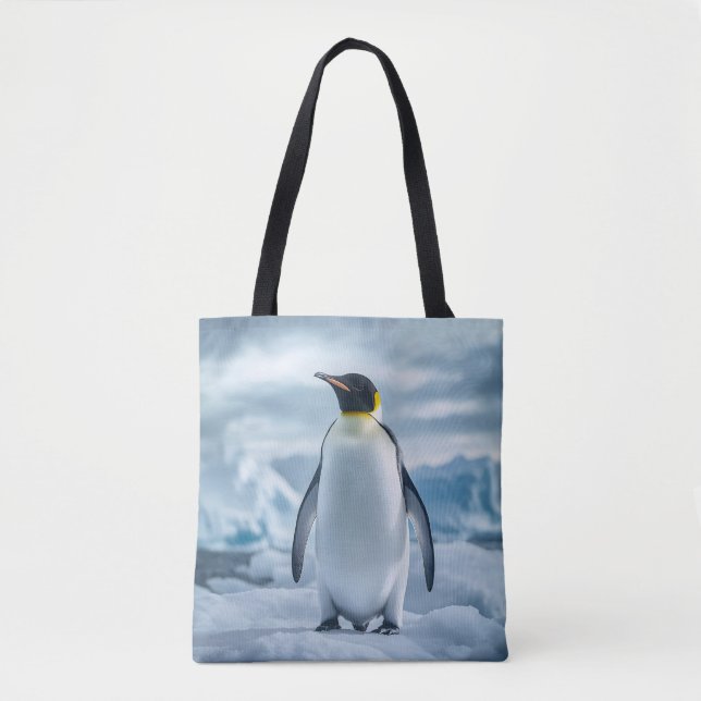 Penguin All-Over Tryck Tote Tygkasse (Framsida)