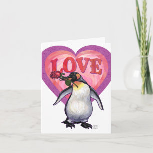 Penguin Alla hjärtans dag Helgkort