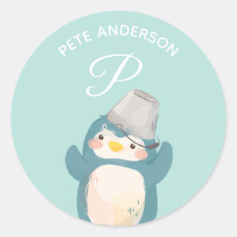Penguin ・ Alphabet Monogram Cute School Daycare Runt Klistermärke