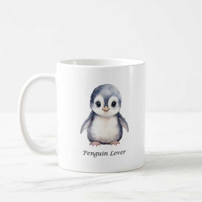 Penguin Älskare Mugg - Cute Penguin Mugg (Vänster)