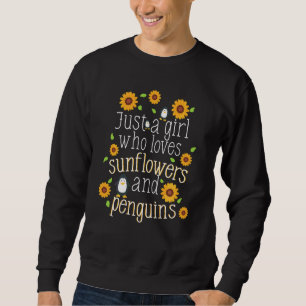 Penguin Älskare Sunblommor Best Friend Girl Te Lång Ärmad Tröja