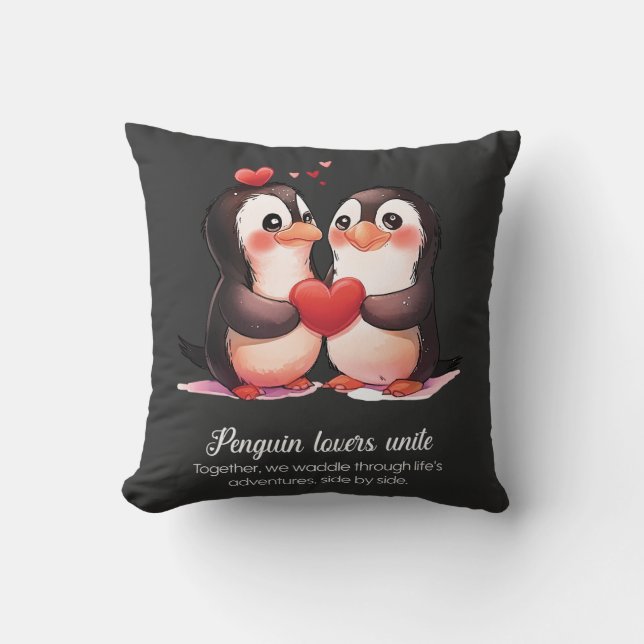 Penguin Älskare - Valentines day speciell Kudde (Framsida)