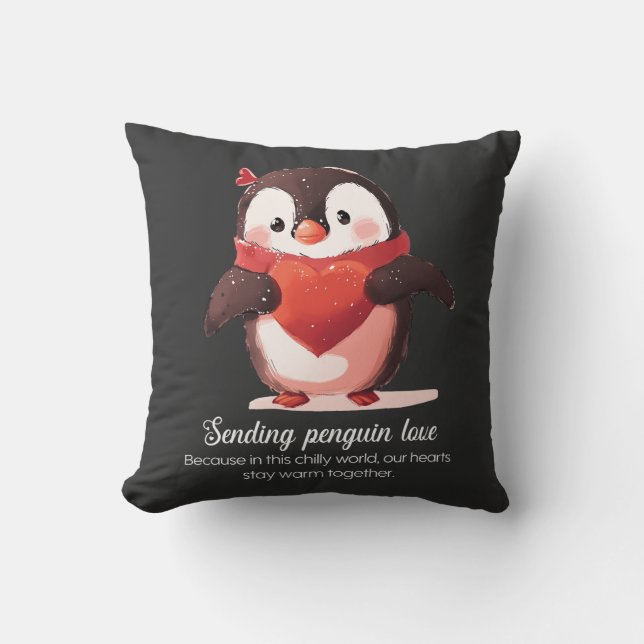 Penguin Älskare - Valentines day speciell Kudde (Framsida)
