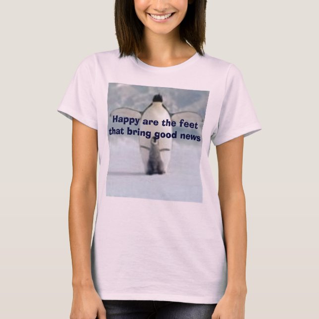 Penguin-and-Chick-Print-I10282801 lycklig är th… T Shirt (Framsida)