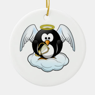 Penguin Angel Julgransprydnad Keramik