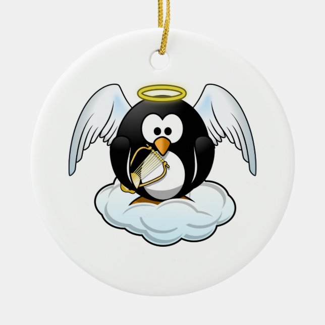 Penguin Angel Julgransprydnad Keramik (Framsidan)