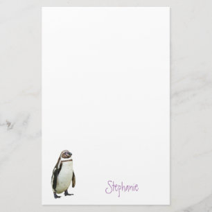 Penguin Animal Personlig Namn Stationery Brevpapper
