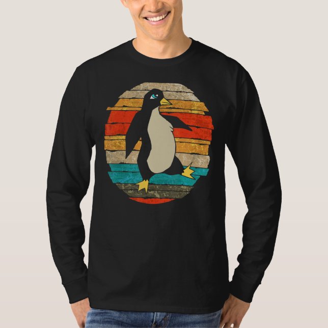 Penguin Antarctica Zoo Bird Animal Retro Penguin T Shirt (Framsida)