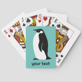 Penguin Aqua Black White ANPASSNINGSBAR Animal Cut Casinokort