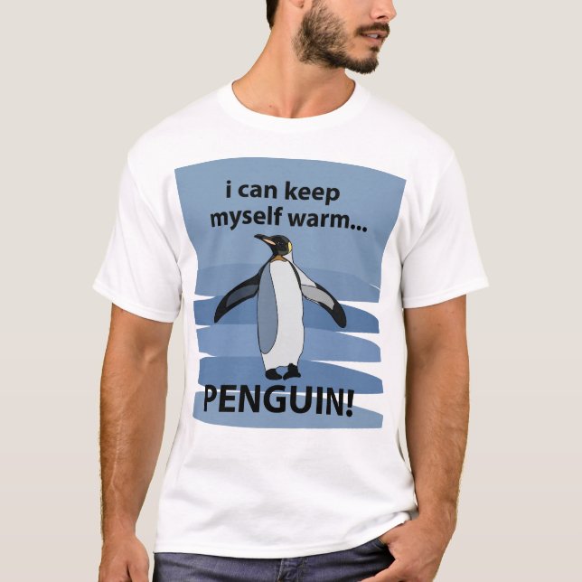 Penguin Aquatic Flightless Animal Funny T Shirt (Framsida)