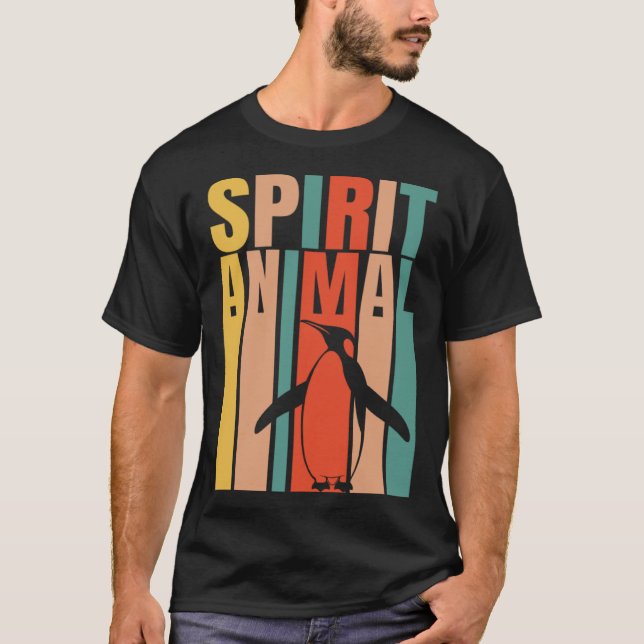 Penguin är mitt andliga djur Retro T Shirt (Framsida)