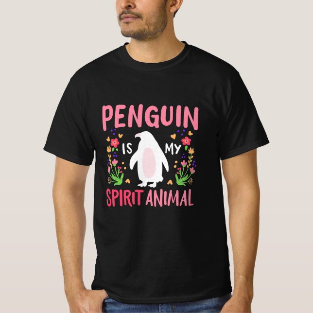 Penguin är mitt andliga djur t shirt (Framsida)