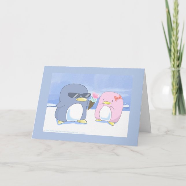 Penguin är söt! kort (Framsida)