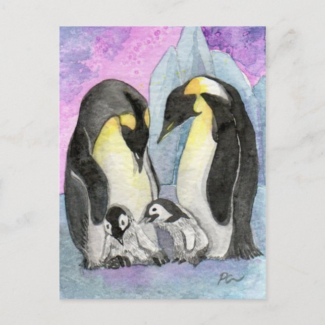 Penguin Art-familjen kommer ihop Vykort (Framsida)