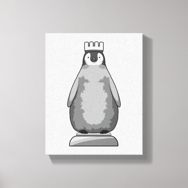 Penguin as Chess piece King Canvastryck (Framsida)