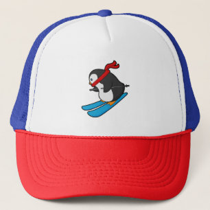 Penguin as Skier med Ski Keps
