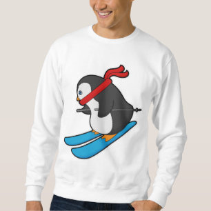 Penguin as Skier med Ski Lång Ärmad Tröja