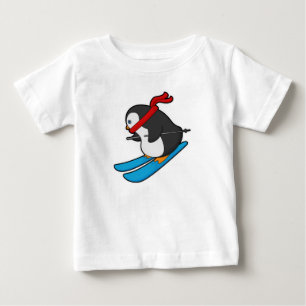 Penguin as Skier med Ski T Shirt