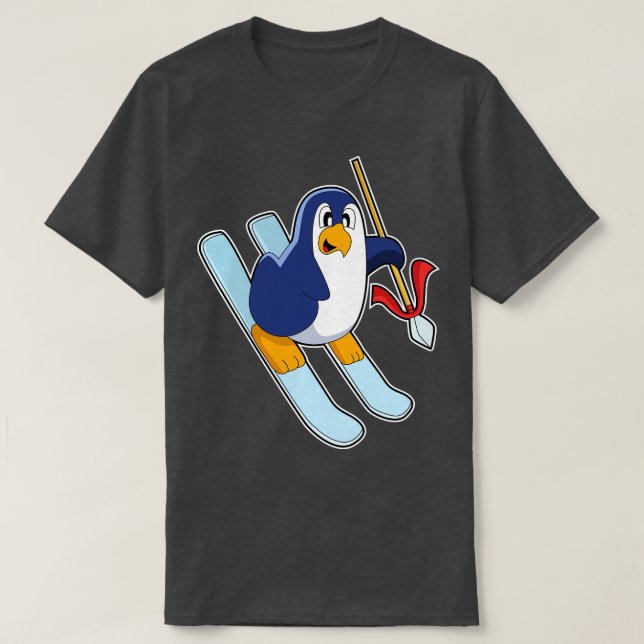 Penguin as Skier med Ski T Shirt (Design framsida)
