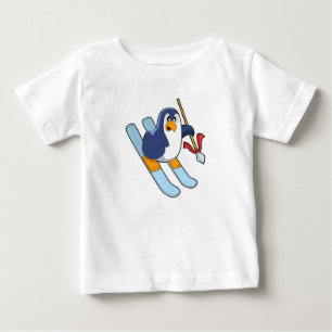Penguin as Skier med Ski T Shirt