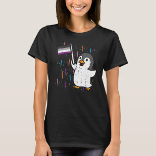 Penguin Asexuell Flagga Cute Ace Pride Lgbtq Anima T Shirt