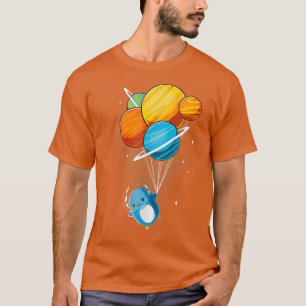 Penguin Astronaut Penguin i Space Holding Planet T Shirt
