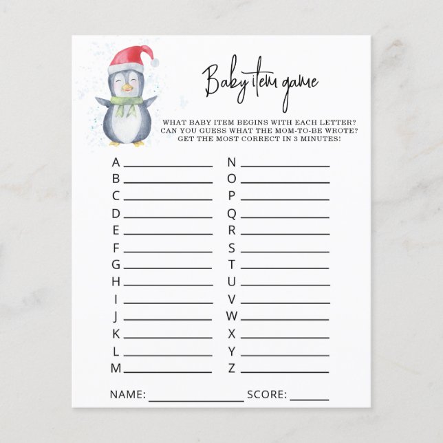 Penguin - Baby artikelspel. Barnstödsspel (Framsida)