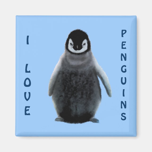 Penguin Baby Penguin-älskare Fine Art Magnet (Framsidan)