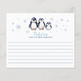 Penguin Baby Shower Advice-kort - Vinter
