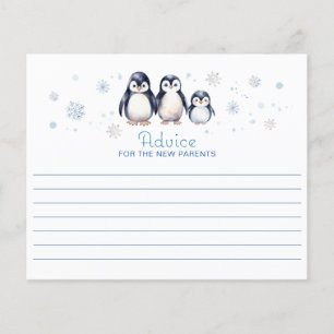 Penguin Baby Shower Advice-kort - Vinter