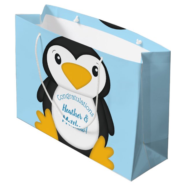 Penguin Baby Shower Blue (Baksidan Vinklad)