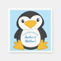 Penguin Baby Shower Blue