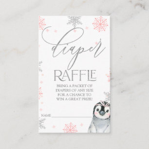 Penguin Baby Shower Diaper Raffle biljett Infoga