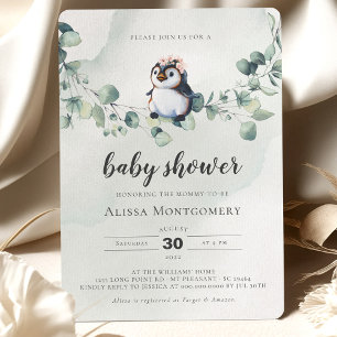 Penguin Baby Shower Girl Inbjudningar